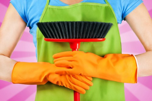Local technician preparing a sofa for upholstery cleaning