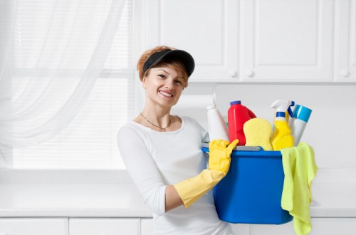Local cleaners maintaining a W11 office kitchen and washroom area